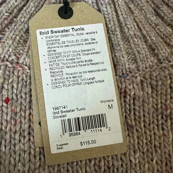 Prana Ibid Sweater Tunic Women’s Multi Tan Size Medium Wool Blend Turtleneck - Picture 4 of 9